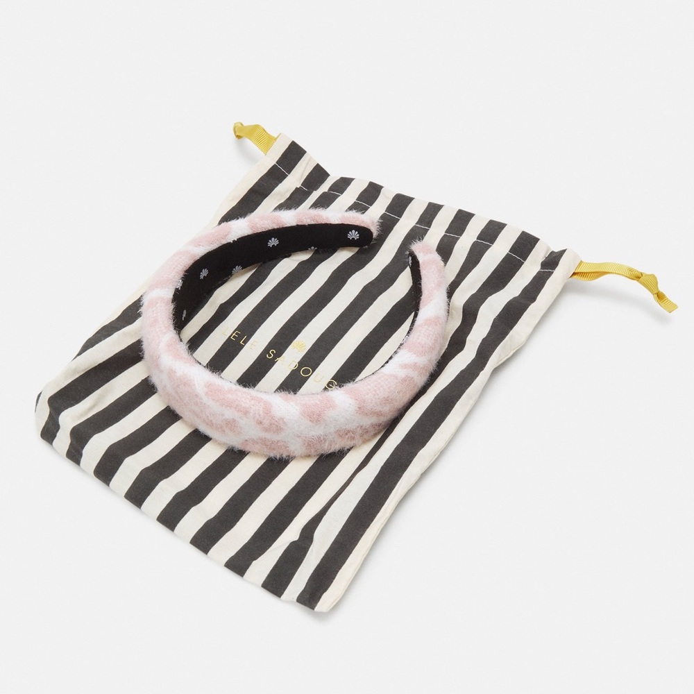Lele Sadoughi New Leopard‎ Knit Alice Headband in Pink LSHA1214PL - Picture 4 of 16